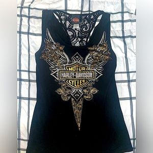 Lace razor back Harley shirt